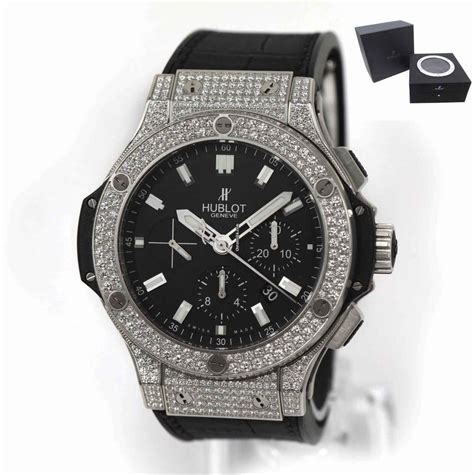 Hublot Big Bang Chronograph Automatic Diamond Black Dial 